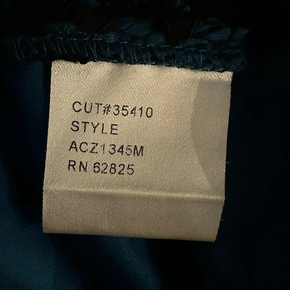 Tadashi Shoji Turquoise Blue Lace Overlay Sheath Dress Knee Length Size 4 - Picture 10 of 11